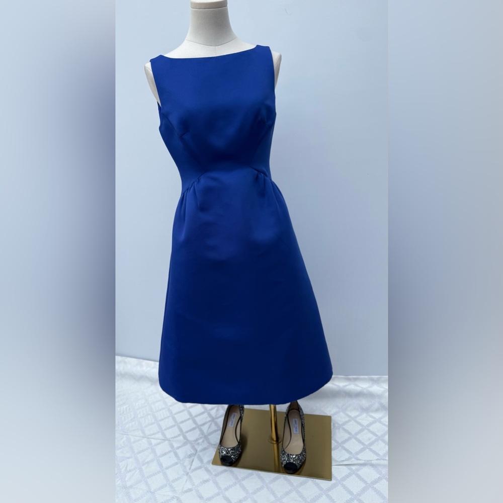 Kate Spade New York Cobalt Blue V-Back Structured Sleeveless Dress NWT Size 2 - Picture 13 of 13